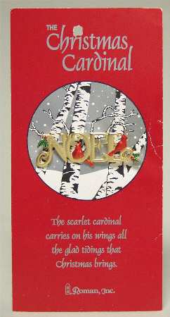 Roman Christmas Jewelry Noel Cardinal Pin - No Box