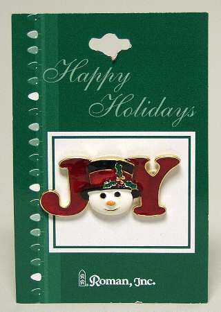 Roman Christmas Jewelry Joy Pin-Snowman - No Box