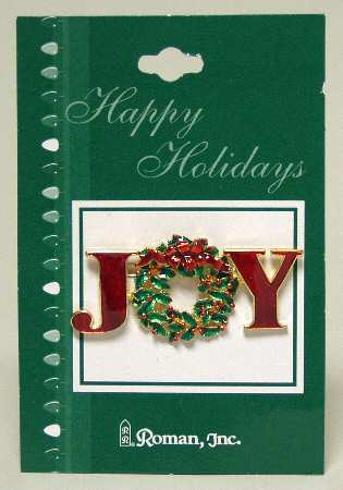Roman Christmas Jewelry Joy Pin-Wreath - No Box