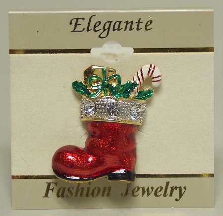 Roman Christmas Jewelry Santa's Boot Pin - No Box