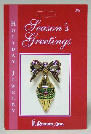 Roman Christmas Jewelry Victorian Ornament Pin - No Box
