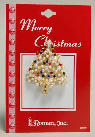 Roman Christmas Jewelry Tree-White Beads - No Box