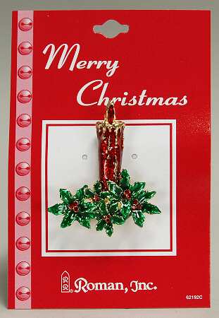 Roman Christmas Jewelry Candle Pin - No Box