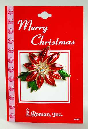 Roman Christmas Jewelry Poinsettiea-Jeweled - No Box