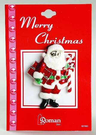 Roman Christmas Jewelry Santa With Candy Cane - No Box