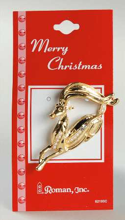 Roman Christmas Jewelry Leaping Deer Pin-Small - No Box