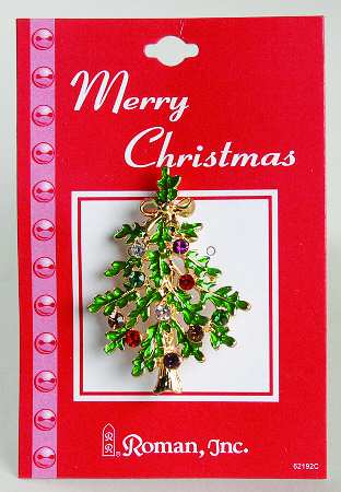 Roman Christmas Jewelry Tree-Multi-Color W Gold Ribbon - No Box
