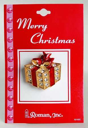 Roman Christmas Jewelry Crystal Gift With Red Ribbon - No Box