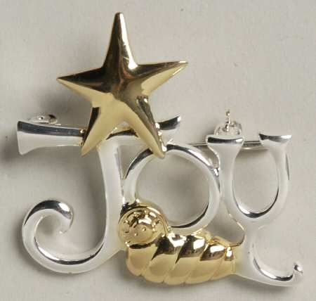 Roman Christmas Jewelry Joy Pin - No Box