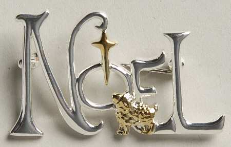 Roman Christmas Jewelry Noel Pin - No Box