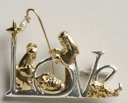 Roman Christmas Jewelry Love Pin - No Box