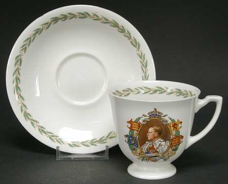 Royal Doulton Royalty Giftware Edward Viii Coronation Cup & Saucer - No Box