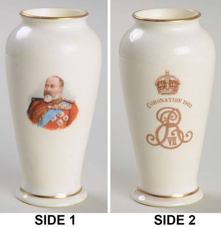 Royal Doulton Royalty Giftware Edward Vii Coronation Vase - No Box