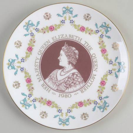 Royal Doulton Royalty Giftware Queen Mother's 80th Birthday Plate - No Box