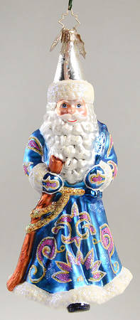 2005 Christopher Radko Ornaments Midnight Stroller-Santa With Staff-Blue  - No Box 60
