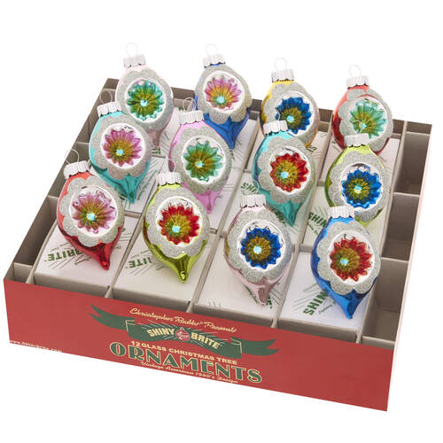 Shiny Brite Ornaments Decorated Reflector Tulips-Christmas Con - Boxed