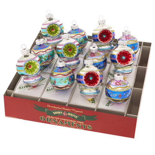 Shiny Brite Ornaments Decorated Rounds&Shapes-Christmas Confet - Boxed