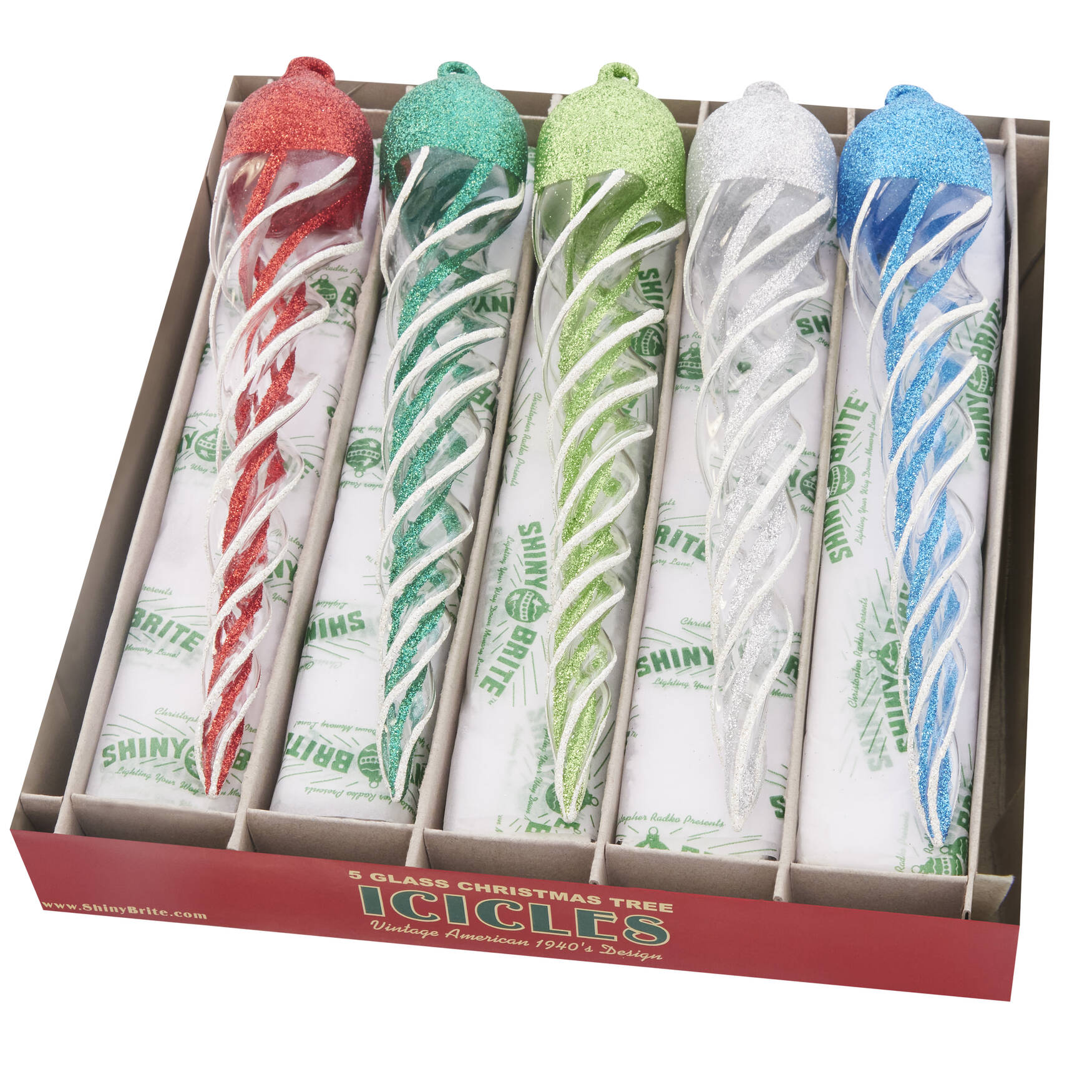 Shiny Brite Ornaments Holiday Splendor Glass Icicles - Boxed