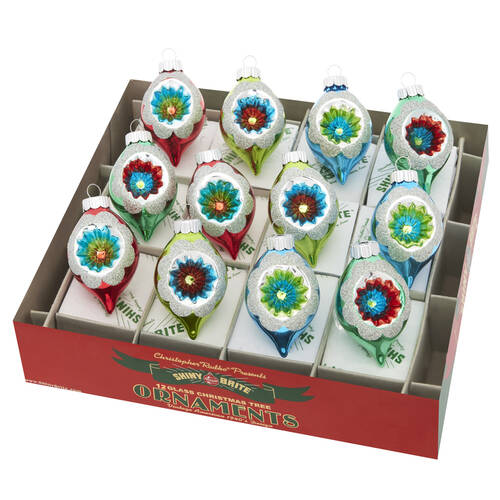Shiny Brite Ornaments Decorated Reflector Tulips-Holiday Splen - With Box 238