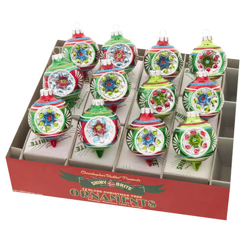 Shiny Brite Ornaments Decorated Reflector Rounds-Holiday Splen - Boxed