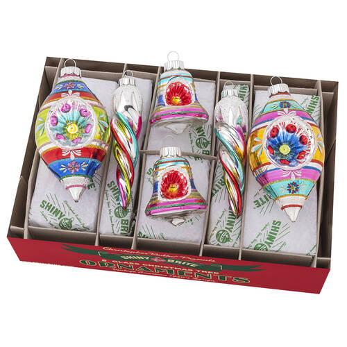 Shiny Brite Ornaments Mixed Shapes &Sizes Christmas Confetti  - Boxed