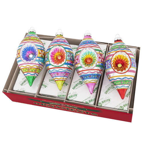 Shiny Brite Ornaments Reflector Tulips Christmas Confetti  - Boxed