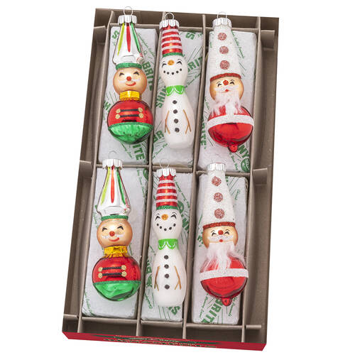 Shiny Brite Ornaments Decorated Figures Peopleholiday Splendor - Boxed