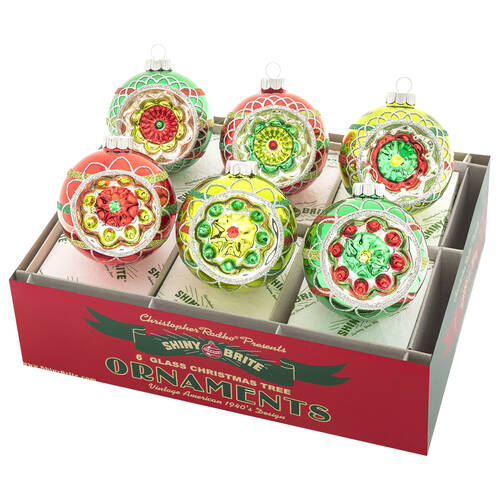 Shiny Brite Ornaments Dec Reflector Rounds Holiday Splendor - Boxed