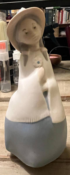 Rex Porcelain Figurine Girl Holding Flower - No Box
