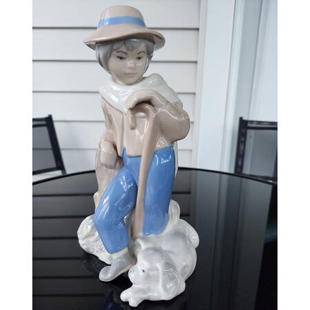 Rex Porcelain Figurine Boy With Dog - No Box