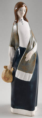 Rex Porcelain Figurine Woman With Knapsack - No Box