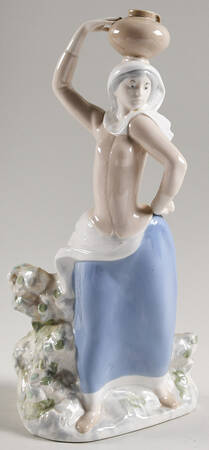 Rex Porcelain Figurine Woman Holding Vase - No Box