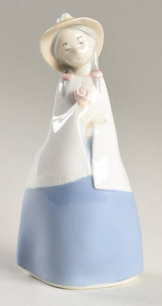 Rex Porcelain Figurine Girl Holding Flower-Gloss - No Box