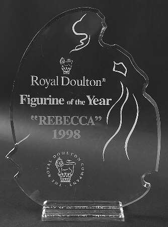 Advertising Signs Figurine Of The Year/Rebecca - Lucite Advertising Sign