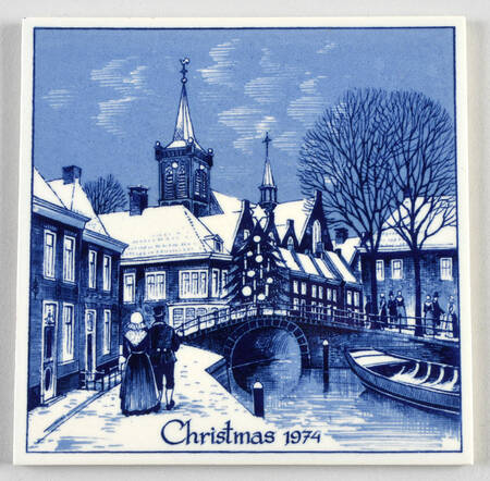 Royal Delft Christmas Tile 1974 - Boxed