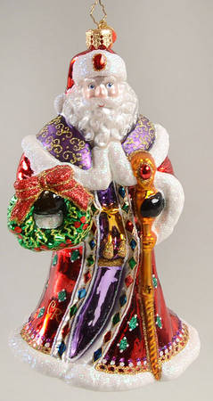 2010 Christopher Radko Ornaments Regally Robed Nicholas-With Wreath-Staff - No Box