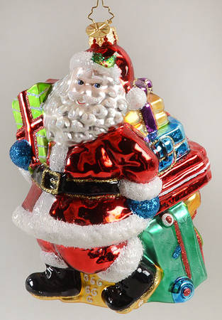 2010 Christopher Radko Ornaments Packed For The Pole-Santa With Suit Case - No Box