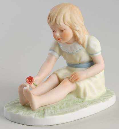 For a Mother's Love Girl Sitting Reaching With Flower - No Box