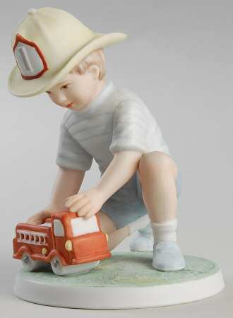 For a Mother's Love Boy Playing With Fire Truck - No Box