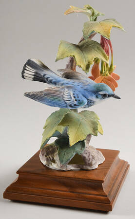 Doughty American Birds Cock-Cerulean Warbler & Red Maple - No Box