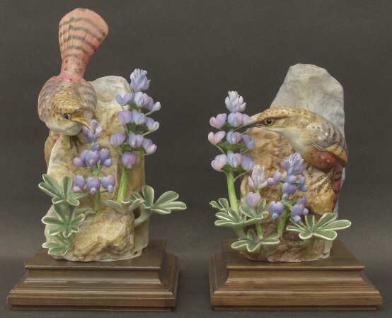 Doughty American Birds Canyon Wrens & Wild Lupin-Pair - Boxed