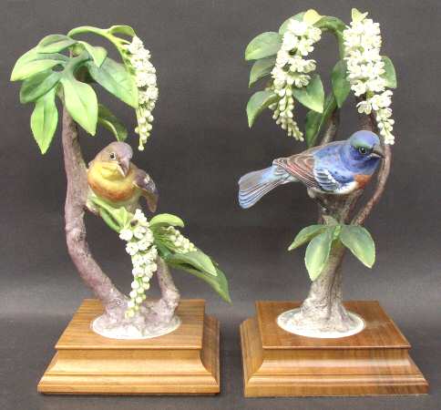 Doughty American Birds Lazuli Buntings & Choke Cherry-Pair - No Box