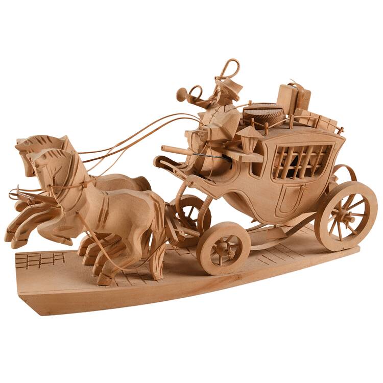 Reuge Music Boxes Wooden Cart & Plastic Horse - Boxed