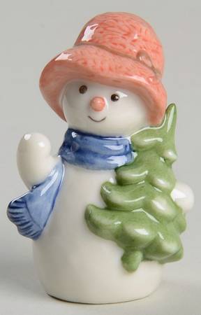 Snowman Miniatures Snowman Girl With Chistmas Tree - No Box