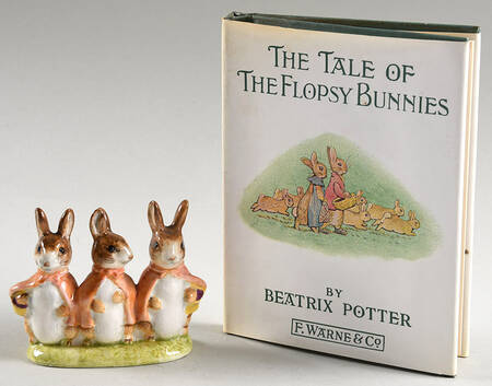 Beatrix Potter Book & Figurine Set The Tale Of The Flopsy Bunnies - Boxed