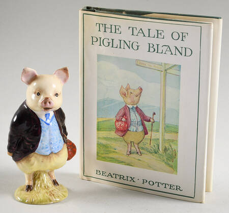 Beatrix Potter Book & Figurine Set The Tale Of Pigling Bland - With Box
