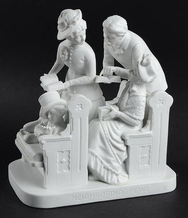 Rogers Group White Figurines Neighboring Pews - No Box