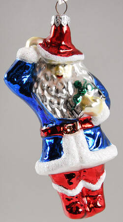 Santa-Western Influence Cowboy Santa-Blue Coat/Red Boots - No Box