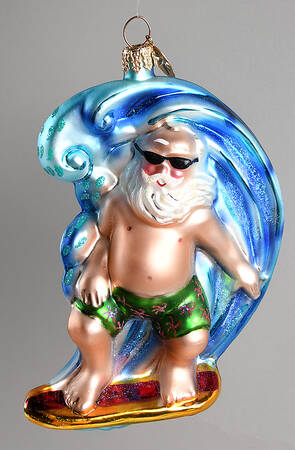 Surf &amp; Sun-Santa Ornaments by Christopher Radko