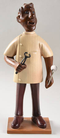 Carved Wooden Figurines Dentist-African American - No Box